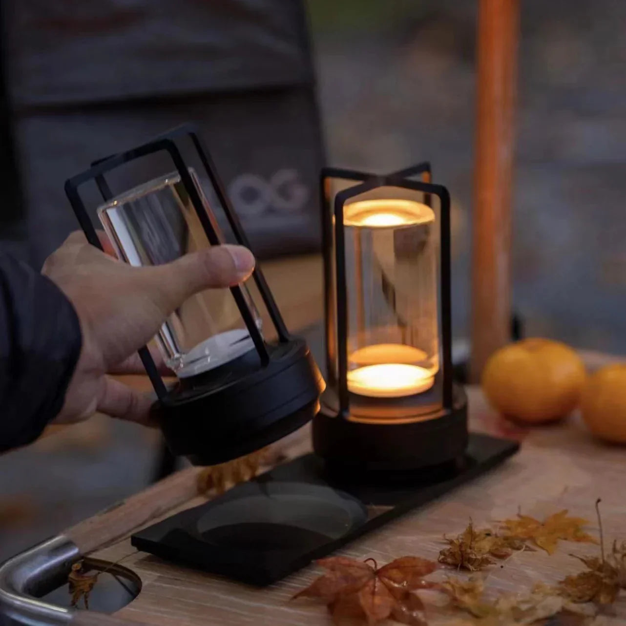 Lampe de table en cristal LED tactile rechargeable | Lampe de camping portable