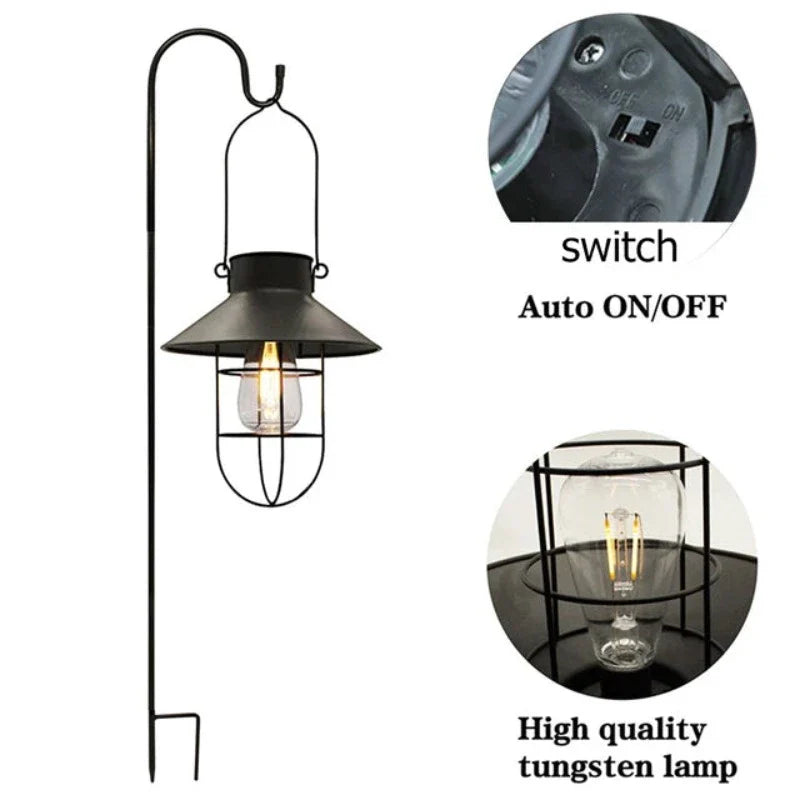 Floroux – Lampe solaire rétro pour espaces extérieurs