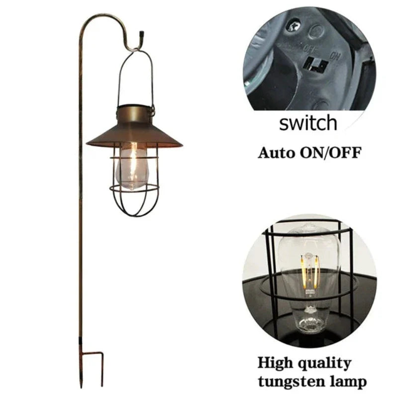 Floroux – Lampe solaire rétro pour espaces extérieurs