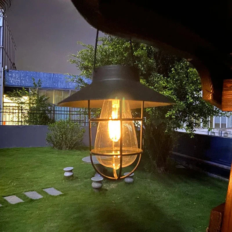 Floroux - Lampe solaire rétro pour extérieur