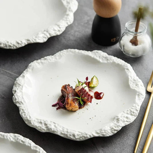 Floroux | Assiette de service minimaliste | Design haut de gamme pour un service élégant