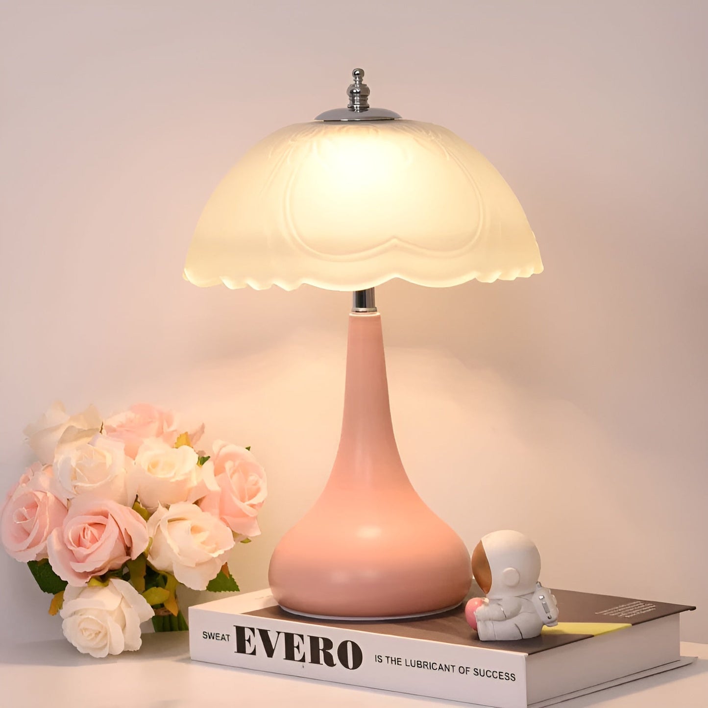 Eleganza Luxe Lampe de Table – Forme Champignon Intemporelle avec Fonction Dimmable LED en Couleurs Douces