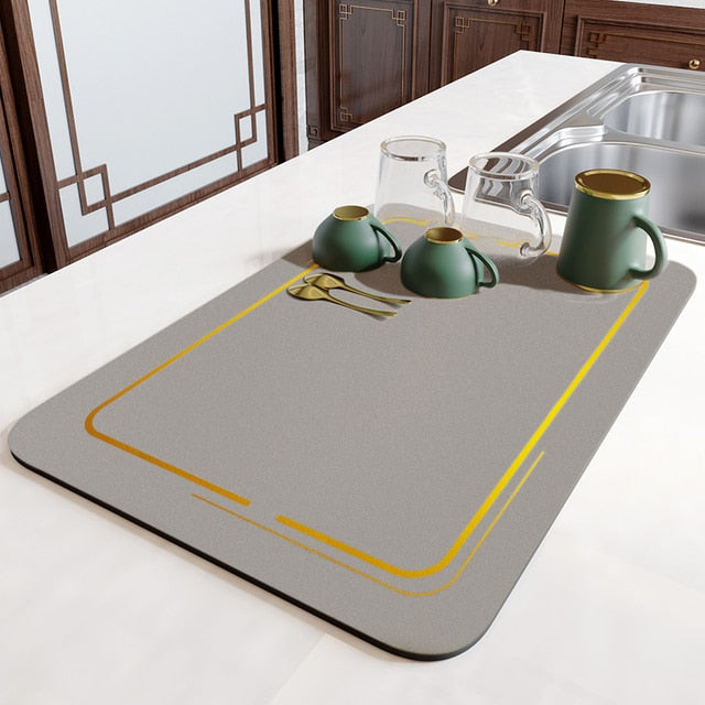 Absorbmat Premium - Le Tapis de Cuisine Parfait pour Vaisselle Sèche et Sûre