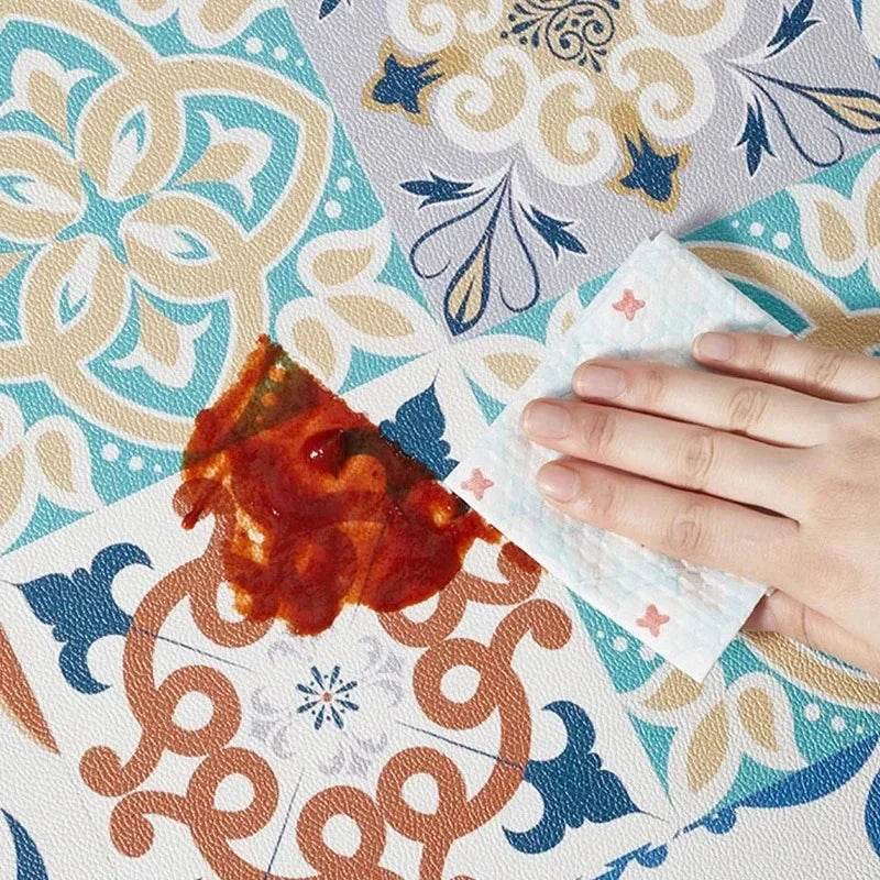 Tapis de cuisine moderne en PVC – Tapis de sol imperméable et résistant à l'huile pour une décoration intérieure élégante