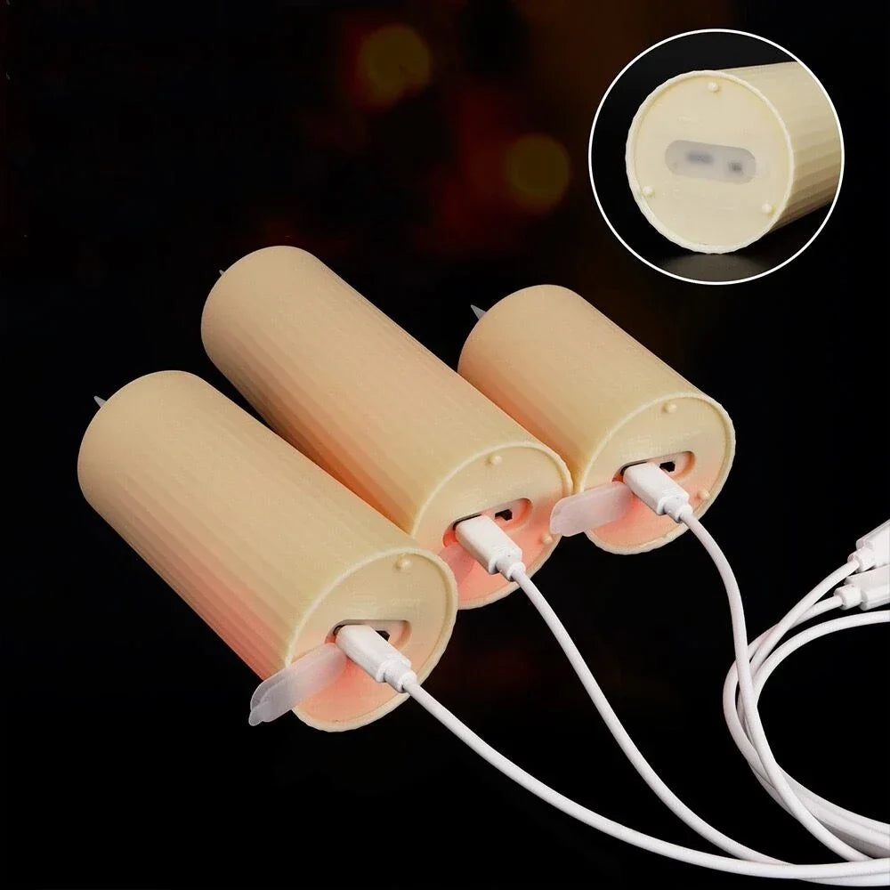 LumièresChaleureuses - Bougies Pilier LED Étanches avec Télécommande
