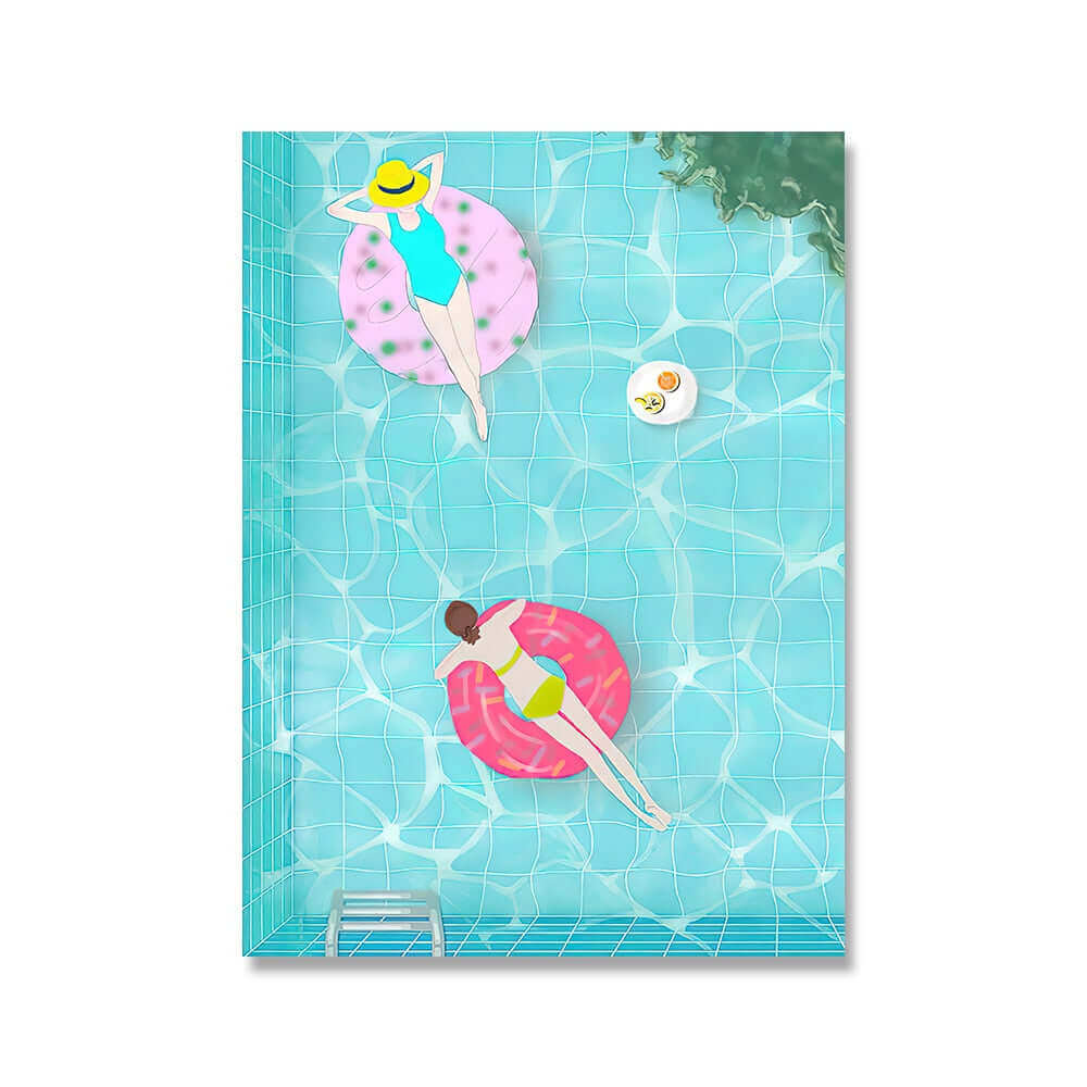 Affiche en toile PoP Art de piscine bleue