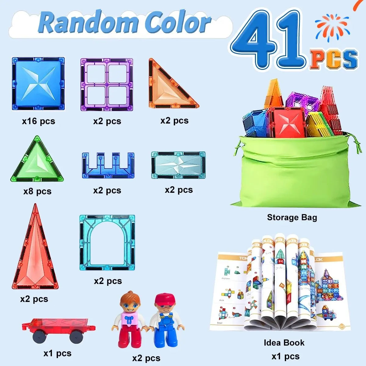 Ensemble de blocs de construction magnétiques - Tuiles magnétiques DIY éducatives pour enfants, jouet de construction inspiré de Montessori, cadeau parfait pour le jeu créatif
