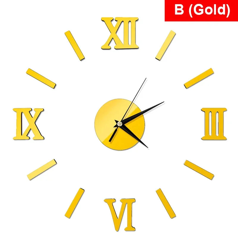 RomanTime Horloge 3D - Décoration Murale DIY Moderne