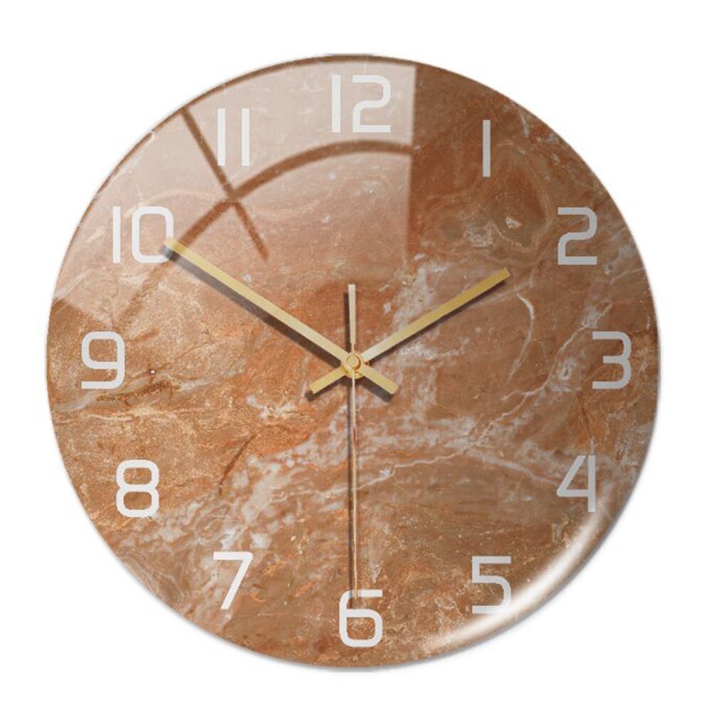 Montre murale en marbre stylé avec mécanisme silencieux