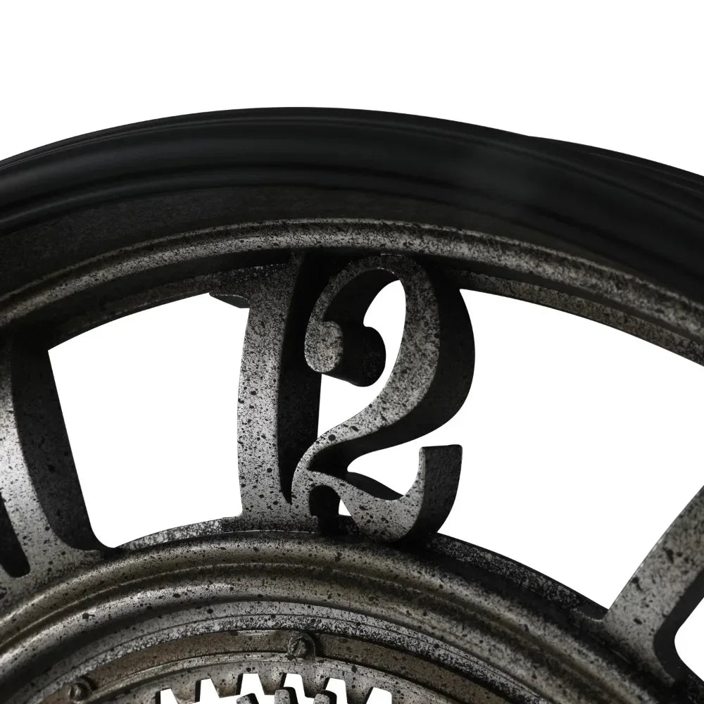 RusticGear – Horloge murale en métal avec chiffres arabes