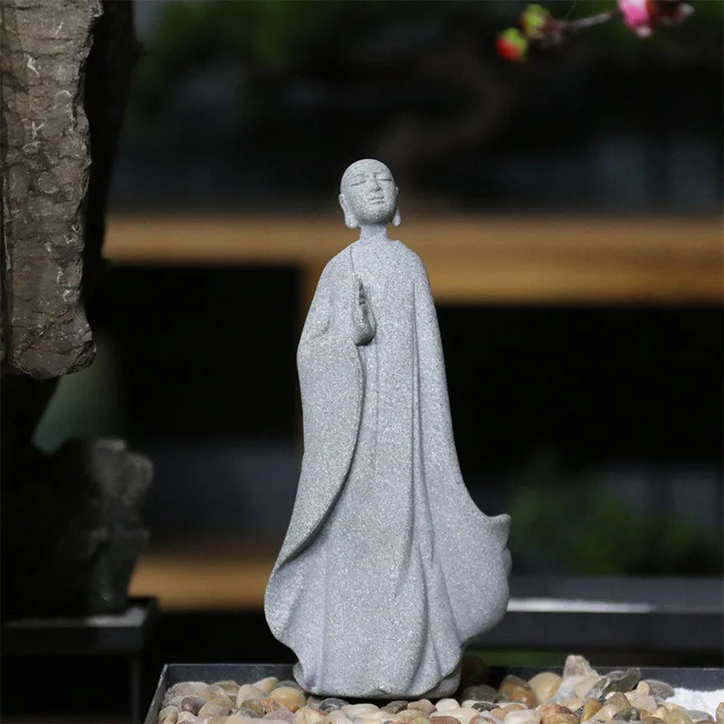 Floroux Ensemble de figurines Bouddha | Statues de moines méditatifs | Décoration de jardin Zen | Décoration de pleine conscience & Feng Shui pour la maison