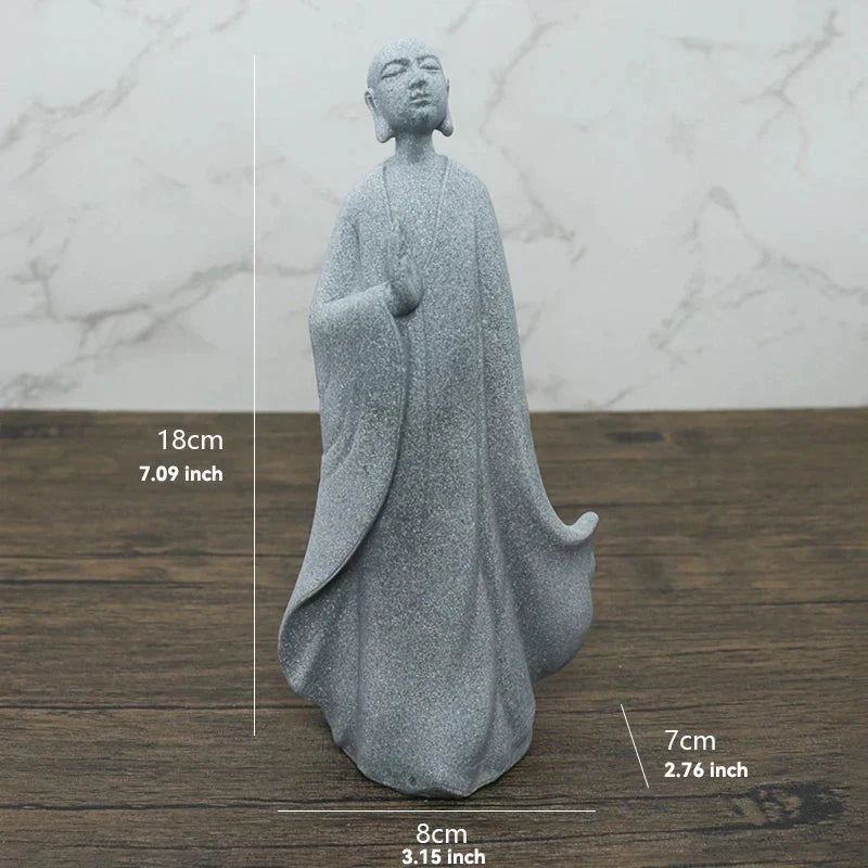 Floroux Ensemble de figurines Bouddha | Statues de moines méditatifs | Décoration de jardin Zen | Décoration de pleine conscience & Feng Shui pour la maison