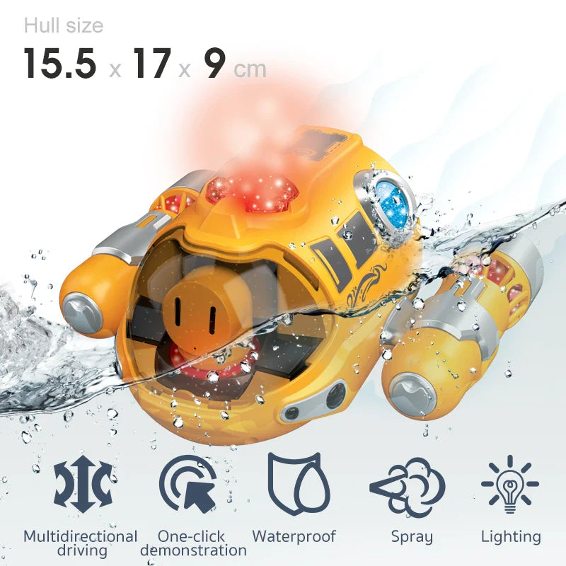 Bateau à moteur télécommandé étanche avec doubles hélices - Amusant bateau à vapeur RC pour enfants, jouet parfait pour la piscine