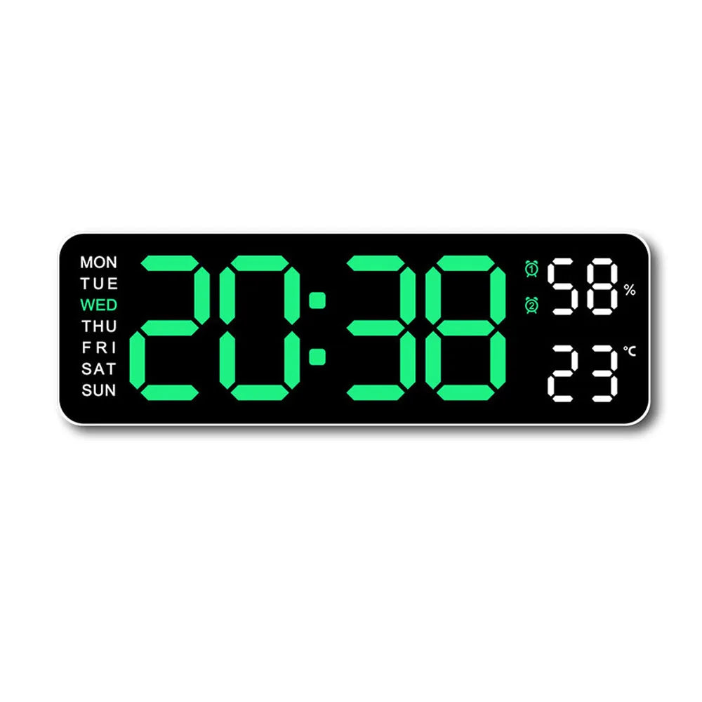 TimeGlow Horloge - Réveil Numérique Mince avec Température et Calendrier