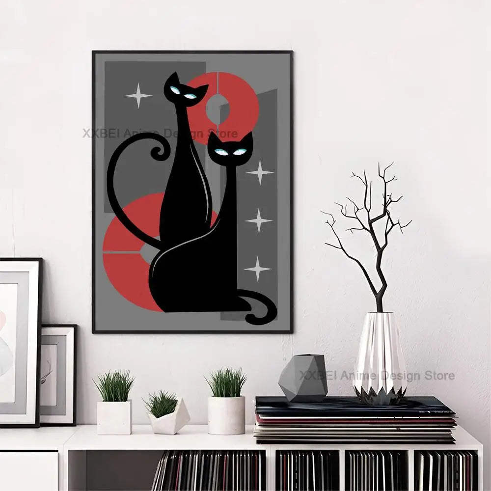 Affiche en toile premium Space-Age Atomic Cat