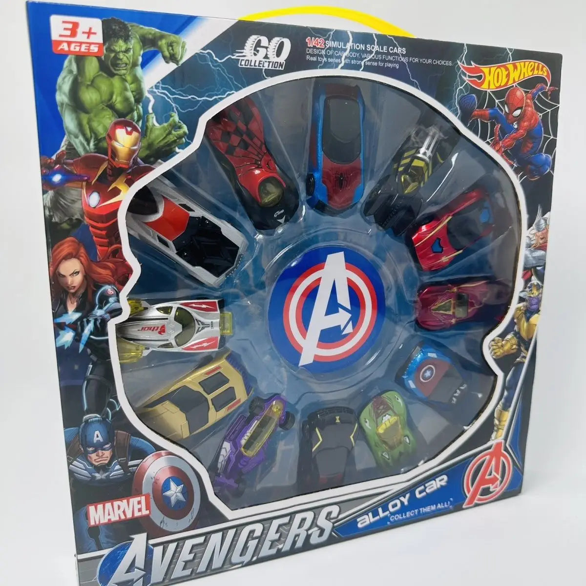 Set de voitures en métal Marvel Avengers - Iron Man, Spider-Man, Captain America Jouets de collection pour enfants