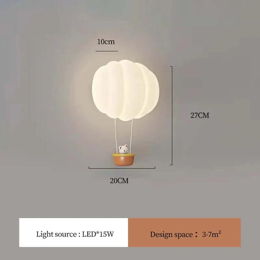 Charmante lampe murale en ballon à air chaud en forme de citrouille pour la chambre d'enfants
