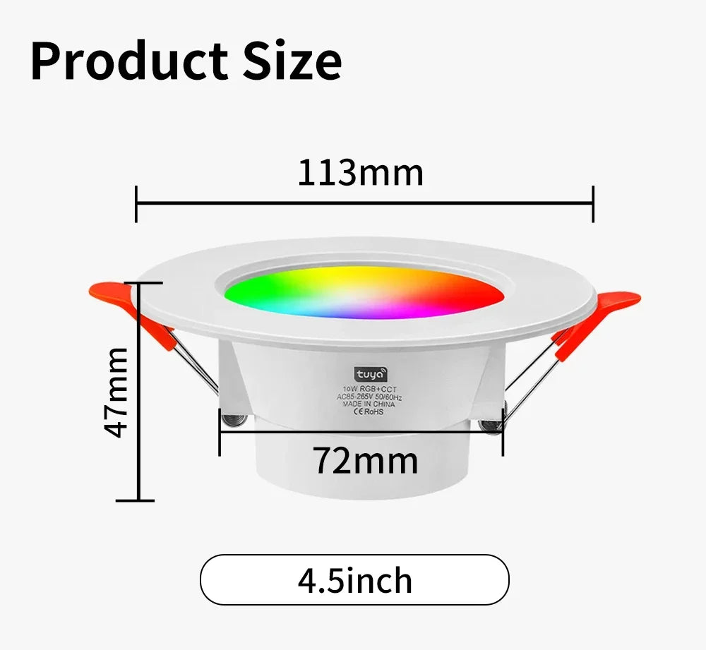 Tuya Zigbee Smart Wireless LED Downlights - RGB Wifi Contrôlé via SmartLife Google Alexa Apps