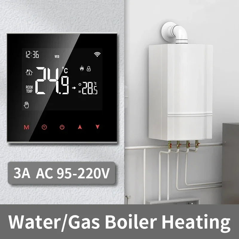Thermostat Intelligent Tuya Contrôle pour Chauffage au Sol Hydraulique & Électrique - Contrôle Vocal Wifi via Google Alexa SmartThings Apps
