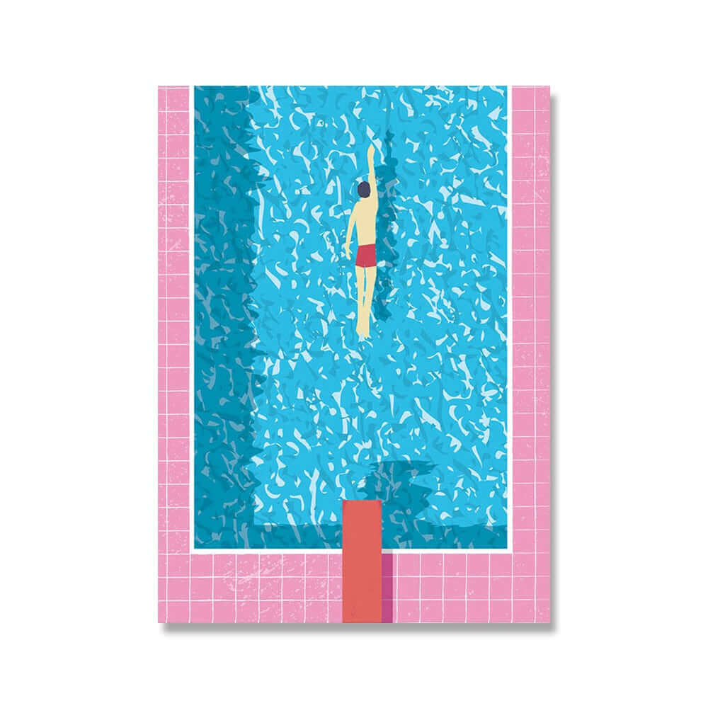 Affiche en toile PoP Art de piscine bleue