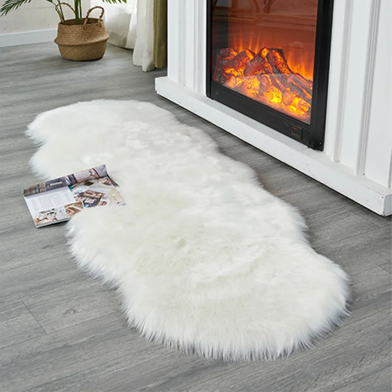 Tapis en fausse fourrure douce – Tapis moelleux pour salon, chambre à coucher et chambre d'enfants