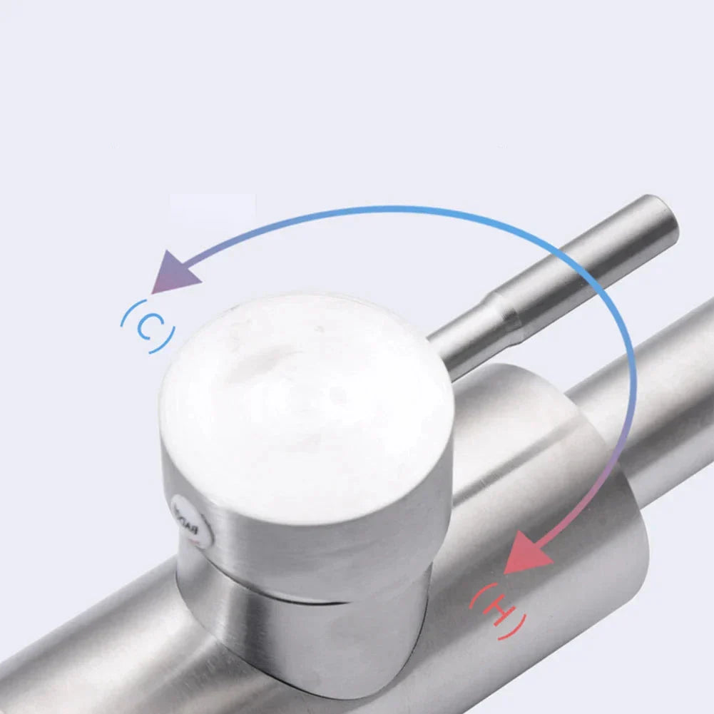 StainlessMix Robinet - Robinet de Cuisine en Acier Inoxydable Moderne