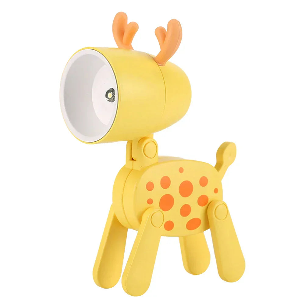 Floroux Cute LED Night Light | Mini Pet Design | Dog, Deer & Dinosaur | Foldable Table Lamp for Children's Room