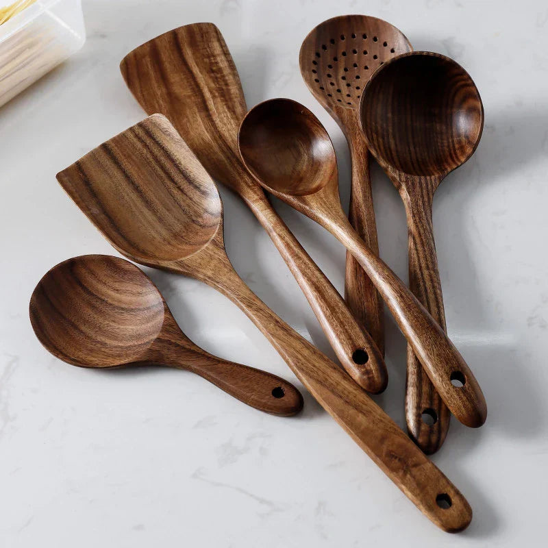 Floroux 8-Piece Acacia Wood Cookware Set | Sustainable Kitchen Accessories | Eco-Friendly and Stylish