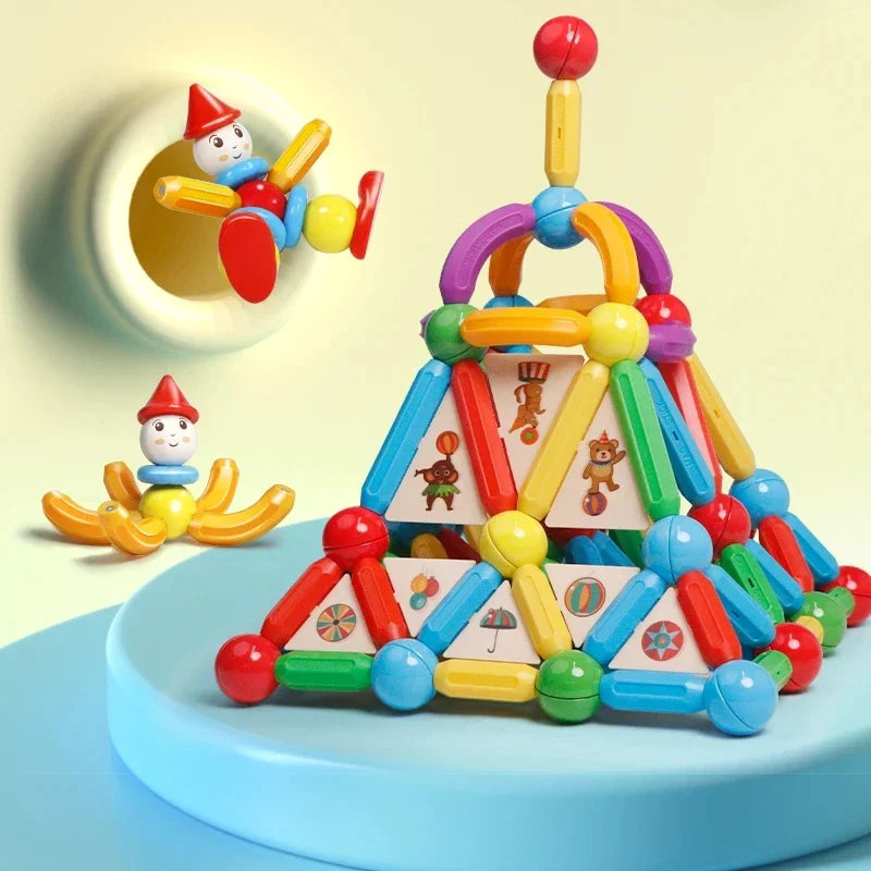Ensemble de Blocs de Construction Magnétiques - Jouet Éducatif pour Enfants avec Bâtons et Boules Magnétiques pour un Jeu Créatif, Cadeau Idéal pour Garçons et Filles