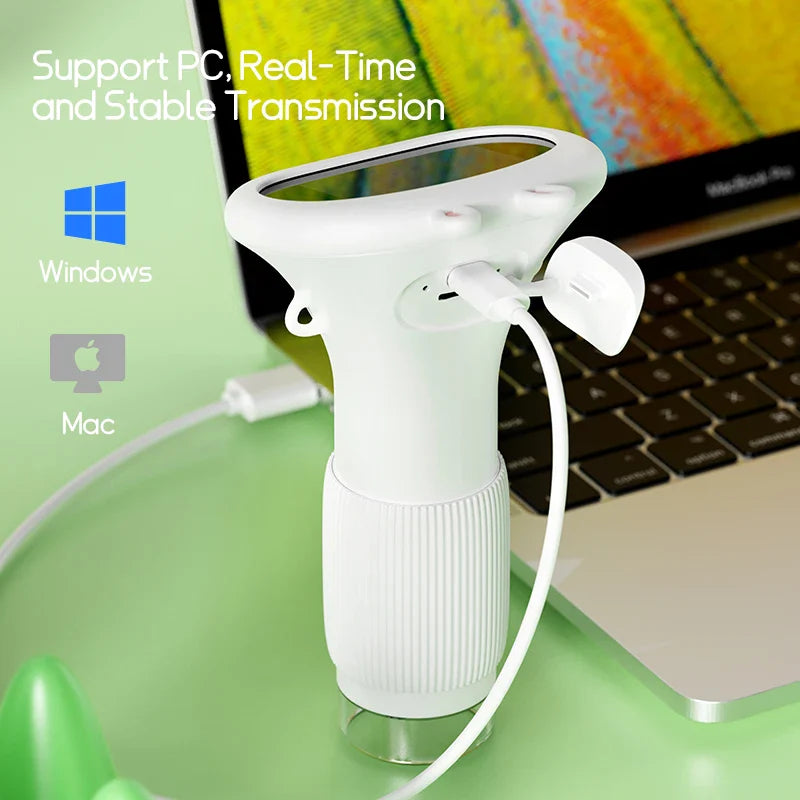 Microscope Mini Portatif 1000X pour Enfants - Jouet Scientifique STEM Extérieur, Outil de Laboratoire de Poche de 2,0 Pouces