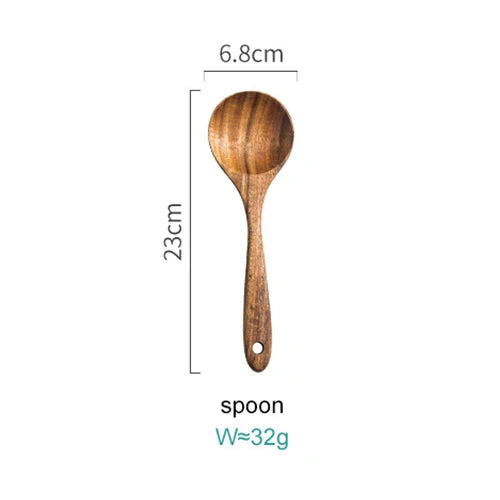 Floroux 8-Piece Acacia Wood Cookware Set | Sustainable Kitchen Accessories | Eco-Friendly and Stylish