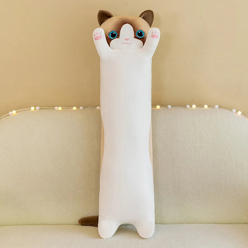 Adorable Coussin en Peluche Doux en Forme de Chat - 50-130cm (19.6-51.1 pouces) Coussin pour Siestes au Bureau, Cadeau Parfait pour Enfants et Filles