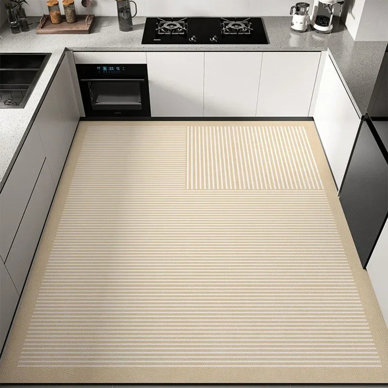 Tapis de cuisine moderne en PVC – Tapis de sol imperméable et résistant à l'huile pour une décoration intérieure élégante