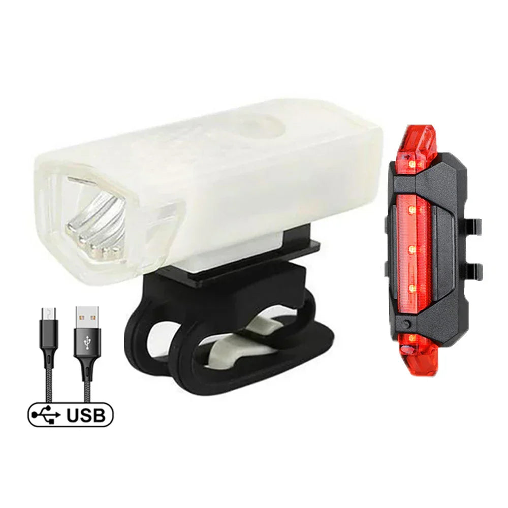 Lumière de vélo - Ensemble d'éclairage rechargeable avec plusieurs modes