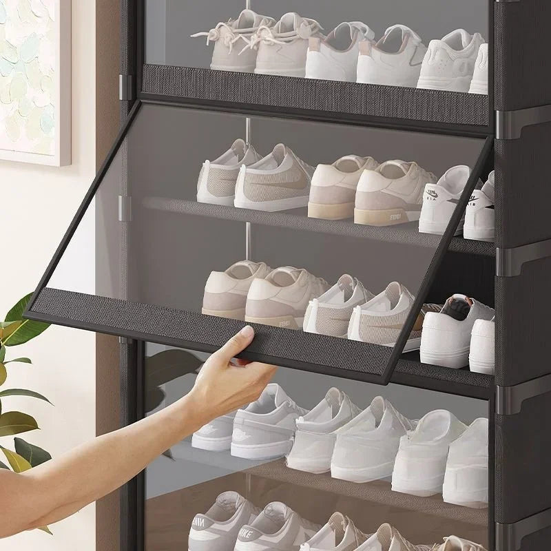 Floroux | Système de rangement transparent à plusieurs niveaux pour chaussures
