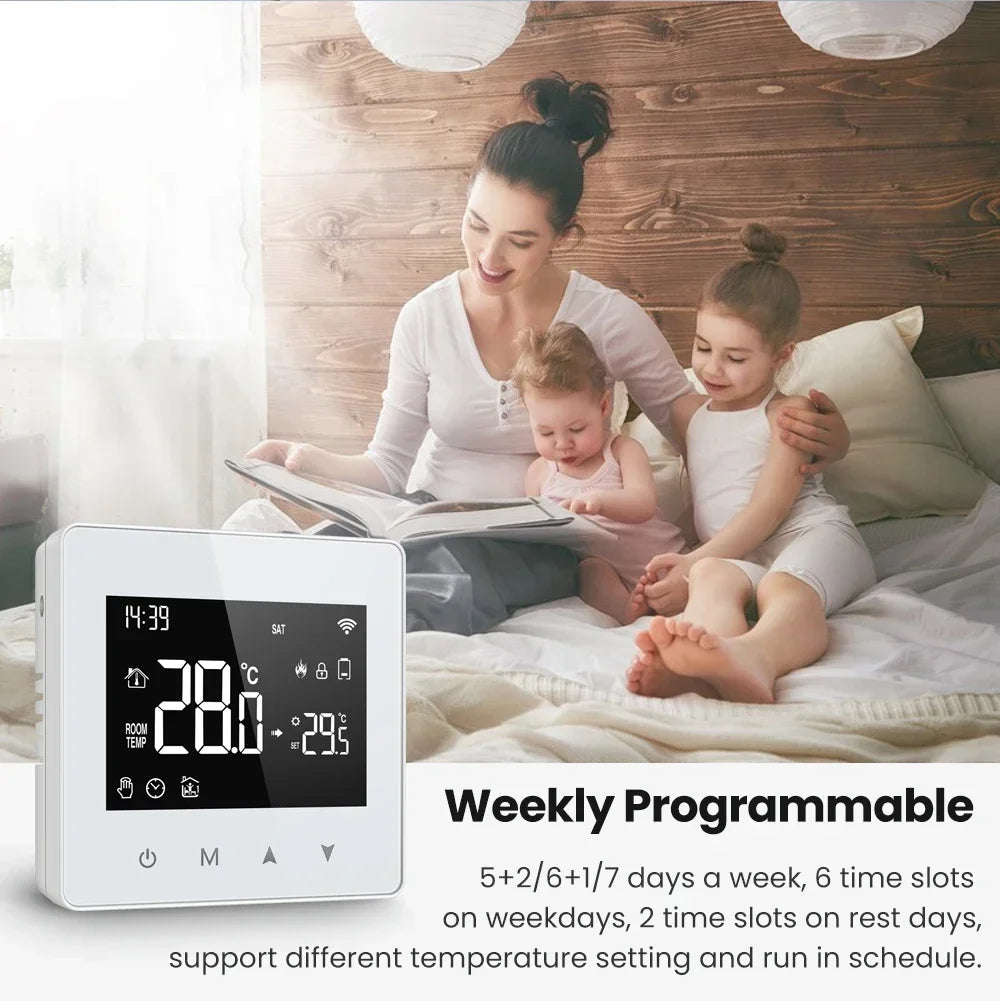 Thermostat d'affichage de chaudière à eau Tuya Zigbee - Contrôle de température WiFi via SmartLife Google Alexa Apps