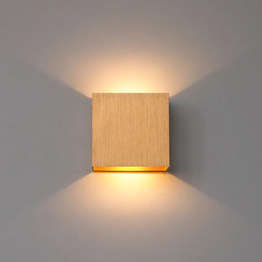 Applique murale en bois cube minimaliste moderne