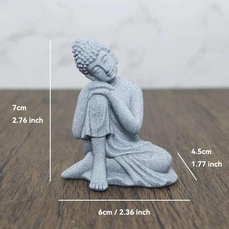 Floroux Ensemble de figurines Bouddha | Statues de moines méditatifs | Décoration de jardin Zen | Décoration de pleine conscience & Feng Shui pour la maison