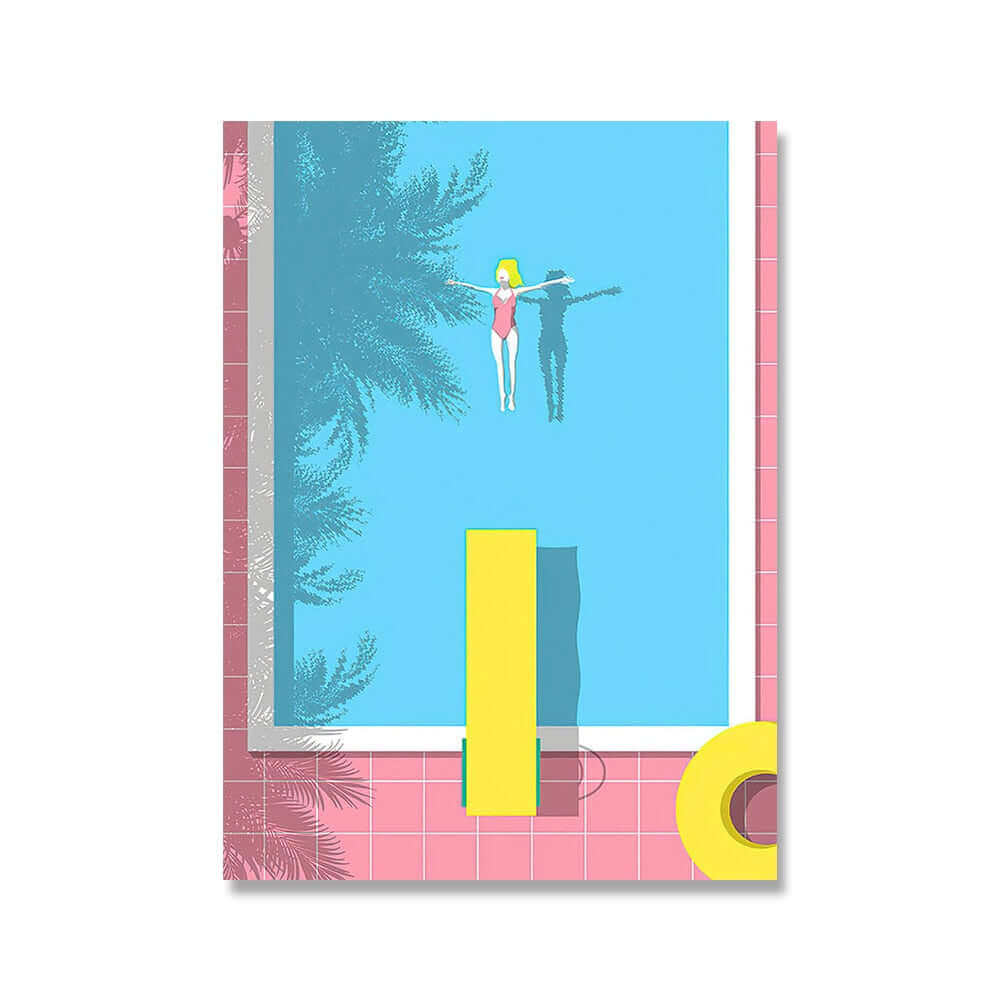 Affiche en toile PoP Art de piscine bleue