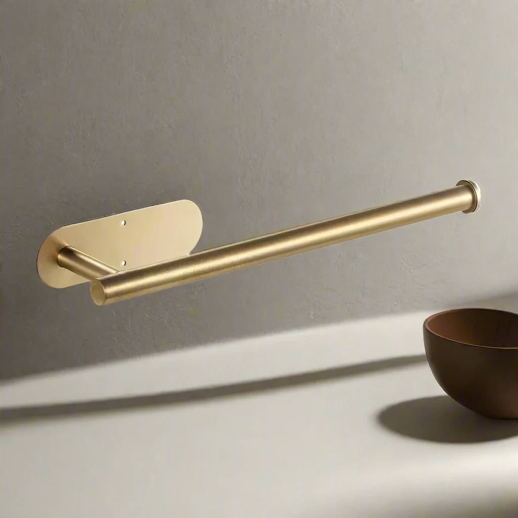 Étagère de salle de bain en acier inoxydable moderne et support autocollant pour rouleau de papier toilette