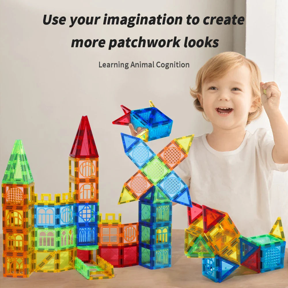 Set de Blocs de Construction Magnétiques - Puzzle d'Architecture Éducatif Coloré pour Enfants, Jouet de Développement Créatif pour les 3 ans et plus - Idéal pour un Anniversaire ou un Cadeau de Vacances