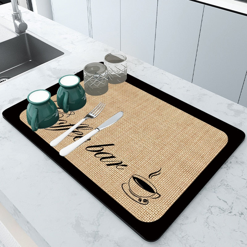 Absorbmat Premium - Le Tapis de Cuisine Parfait pour Vaisselle Sèche et Sûre