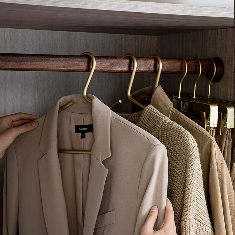 Floroux Metal Hanger Set | Matte Gold or Silver | Seamless Closet Organizer | 5 Pieces