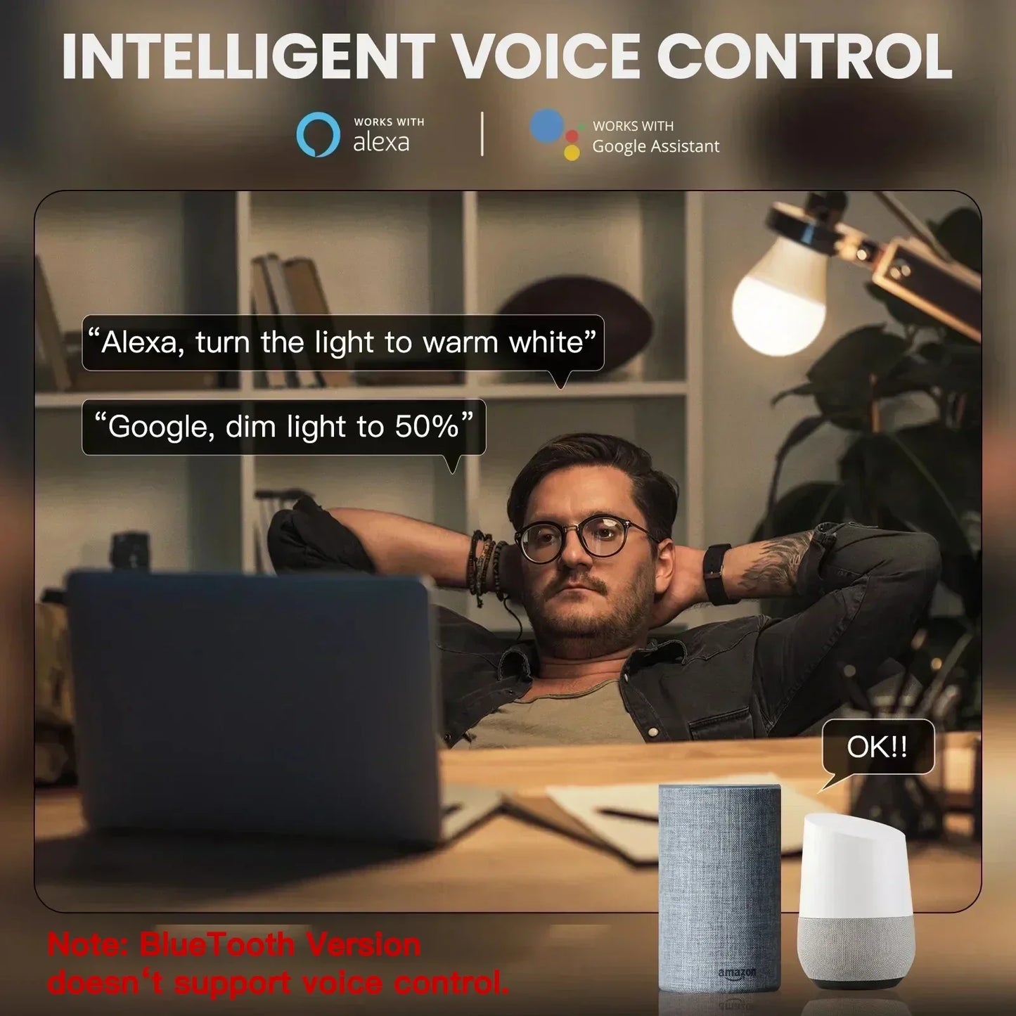 Ampoule Intelligente Tuya Zigbee E27 - RGB Contrôlée par Wifi via les applications SmartLife Google Alexa