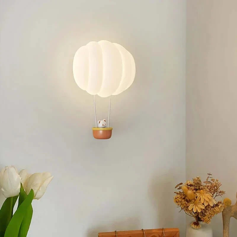 Charmante lampe murale en ballon à air chaud en forme de citrouille pour la chambre d'enfants