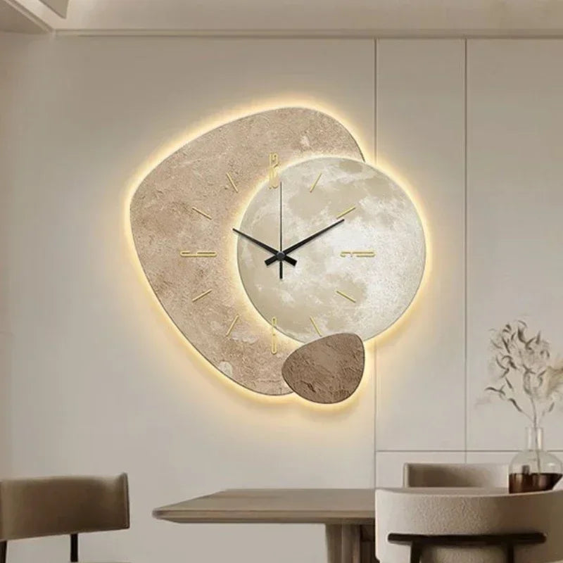 CreamWind Horloge – Horloge mural moderne et élégante avec LED
