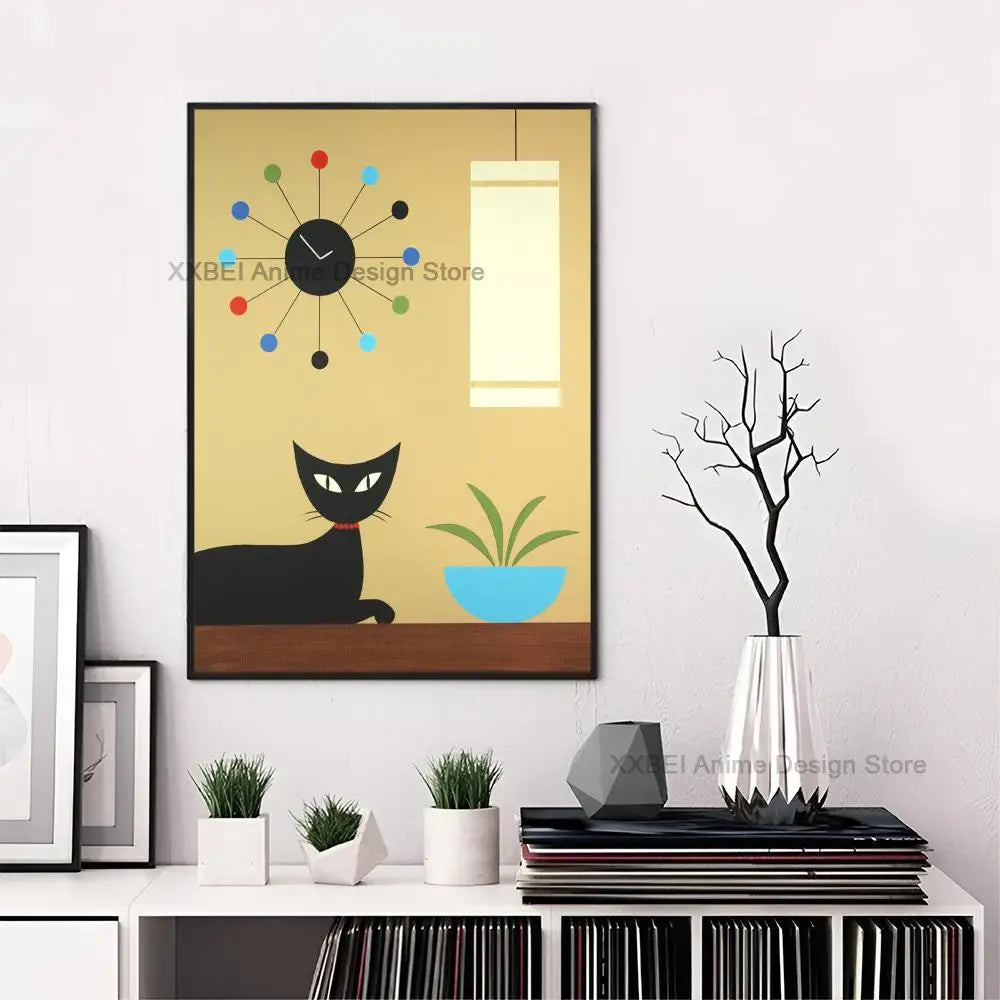 Affiche en toile premium Space-Age Atomic Cat