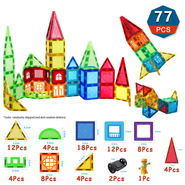 Set de Blocs de Construction Magnétiques - Puzzle d'Architecture Éducatif Coloré pour Enfants, Jouet de Développement Créatif pour les 3 ans et plus - Idéal pour un Anniversaire ou un Cadeau de Vacances