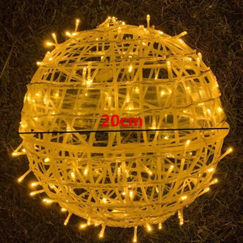 Sphere Lumières de Fête en Osier - Éclairage de Fête Élégant en Osier pour Chaque Occasion