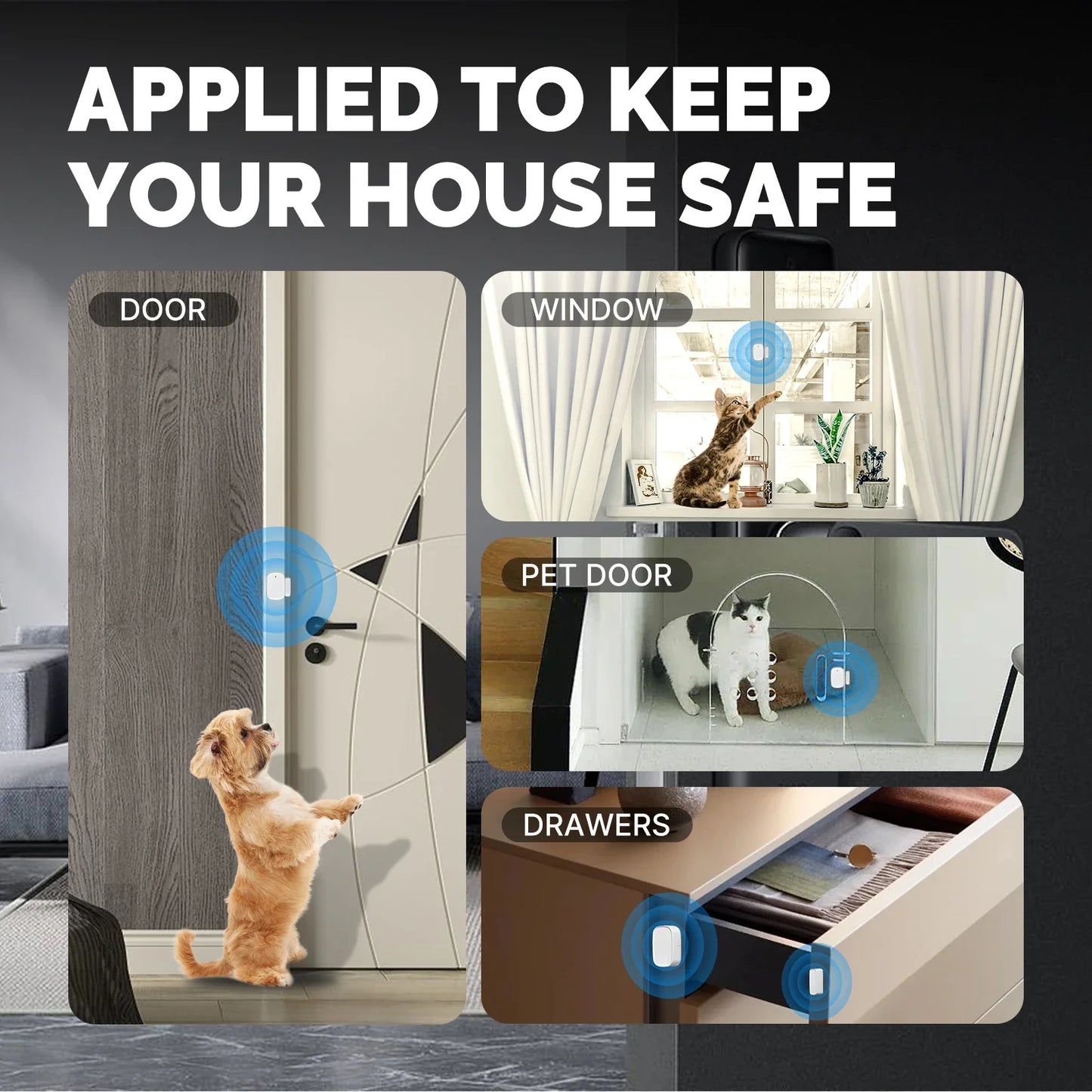 Tuya ZigBee Capteur Intelligent de Fenêtre Porte Barrière - Surveillance de Sécurité WiFi via les Applications SmartLife Google Alexa